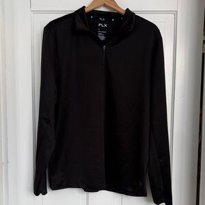 FLX Men's Black Long Sleeve Quarter-Zip Shirt Size Medium